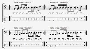 16th Blues Bassline Variations